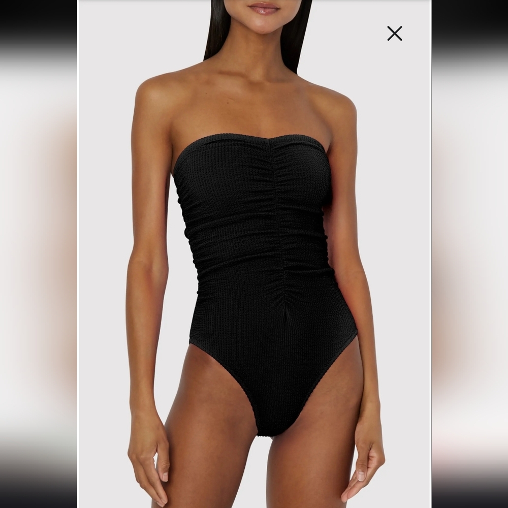 Milly Black Textured One-Piece Swimsuit